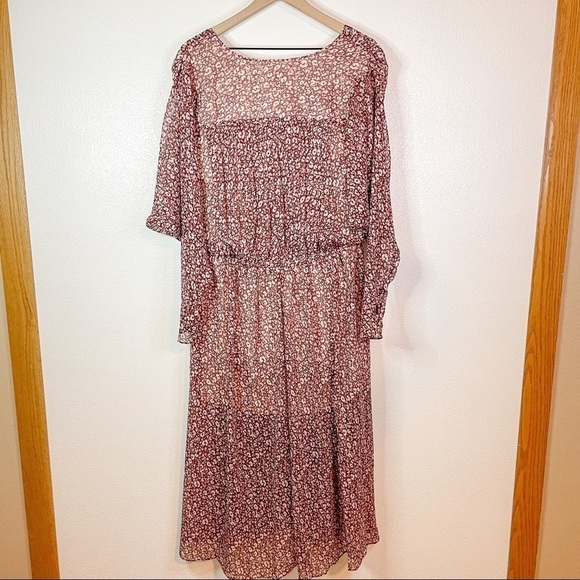 NWT Ted Baker Vallyy Boho Dress Draped Surplice V-Neck Long Sleeve Floral - Picture 11 of 16